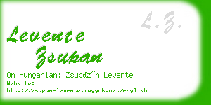 levente zsupan business card